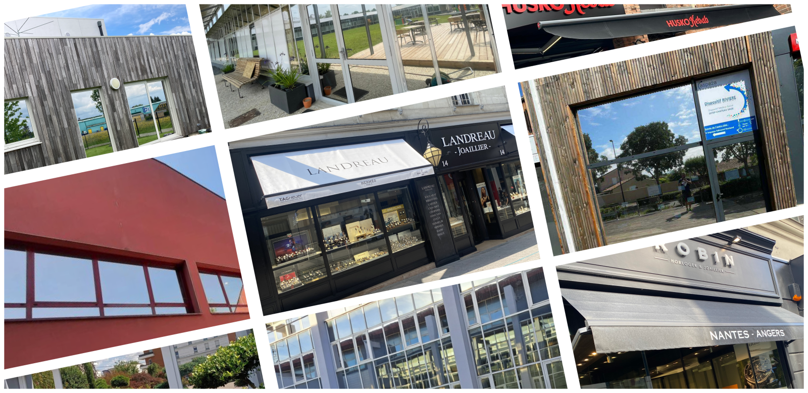 Exemples de films solaires et stores bannes réalisés par nos agences PANO.
